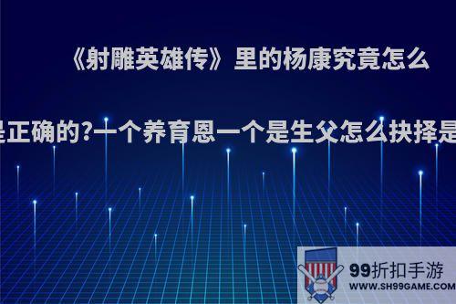 《射雕英雄传》里的杨康究竟怎么做才是正确的?一个养育恩一个是生父怎么抉择是对的?