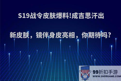 S19战令皮肤爆料!成吉思汗出新皮肤，镜伴身皮亮相，你期待吗?