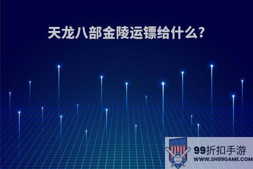 天龙八部金陵运镖给什么?