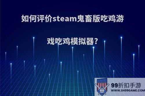 如何评价steam鬼畜版吃鸡游戏吃鸡模拟器?