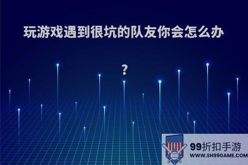 玩游戏遇到很坑的队友你会怎么办?