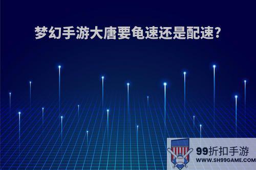 梦幻手游大唐要龟速还是配速?