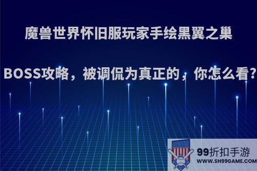 魔兽世界怀旧服玩家手绘黑翼之巢BOSS攻略，被调侃为真正的，你怎么看?