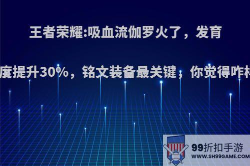 王者荣耀:吸血流伽罗火了，发育速度提升30%，铭文装备最关键，你觉得咋样?