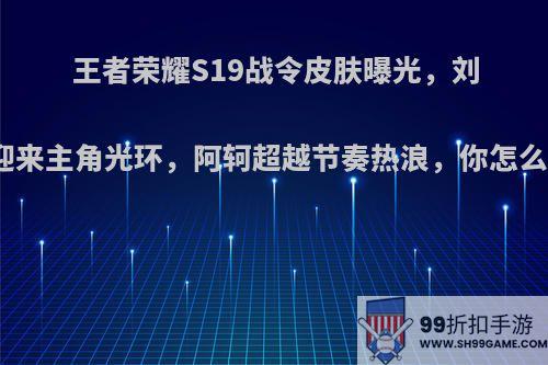 王者荣耀S19战令皮肤曝光，刘邦迎来主角光环，阿轲超越节奏热浪，你怎么看?