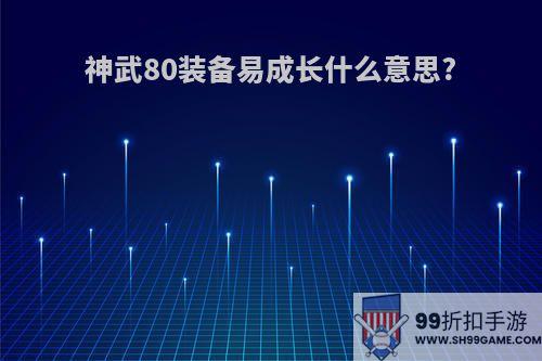 神武80装备易成长什么意思?