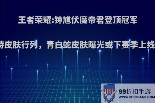 王者荣耀:钟馗伏魔帝君登顶冠军入选史诗皮肤行列，青白蛇皮肤曝光或下赛季上线，如何?