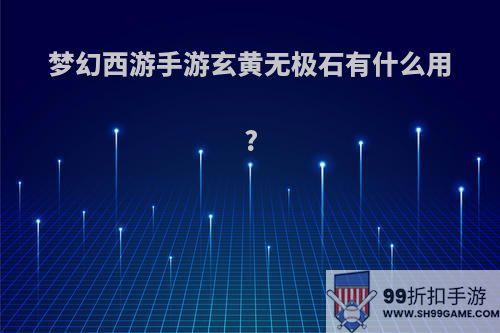 梦幻西游手游玄黄无极石有什么用?