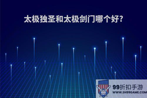太极独圣和太极剑门哪个好?