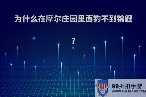 为什么在摩尔庄园里面钓不到锦鲤?